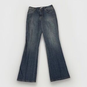 Bandolinoblu Womens Dark Blue Stretch Denim Jeans w/Pocket Flaps Size 8 Flare